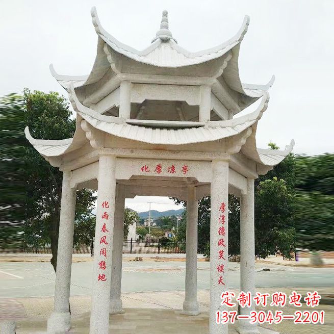 广州大理石凉亭双层雕塑