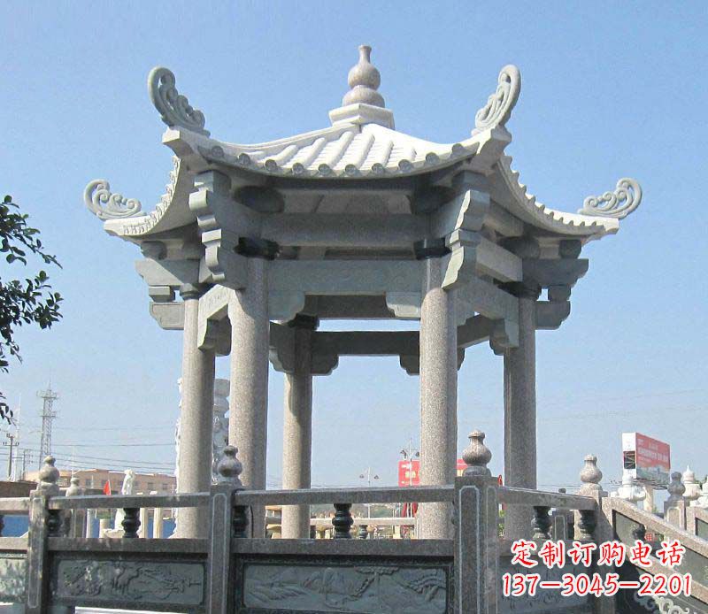 广州大理石六角凉亭石雕,为您的家园带来浪漫情怀