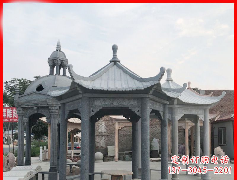 广州六角凉亭石雕