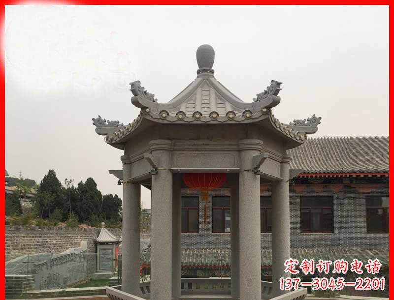 广州大理石六角凉亭石雕