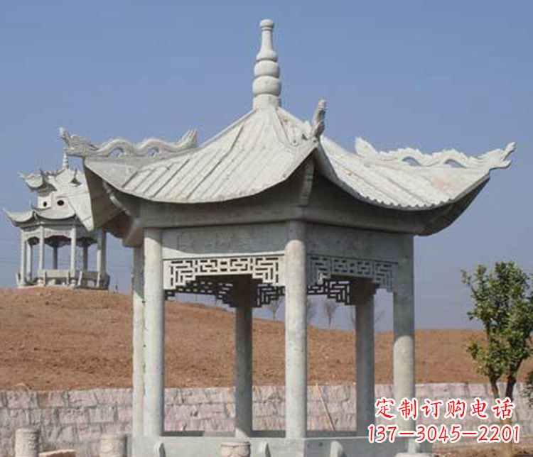 广州精美大理石六角凉亭石雕