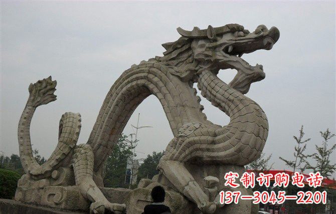 广州大理石龙雕塑,象征着力量与尊贵