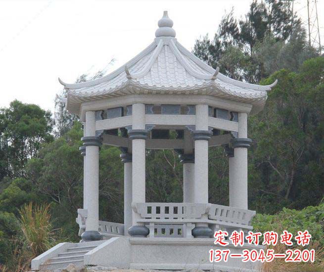 广州大理石六角石雕凉亭营造舒适环境的完美体现