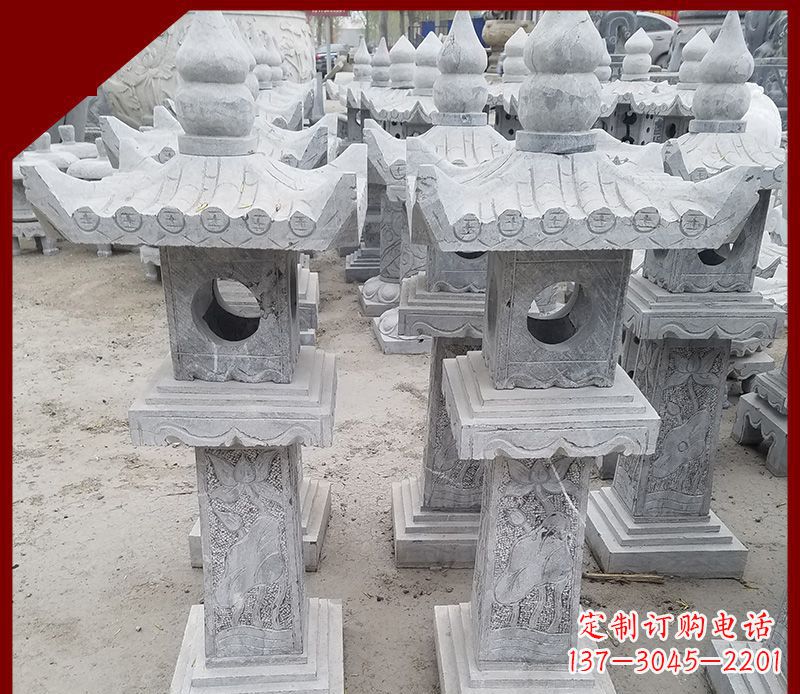 广州精美大理石石灯笼雕塑