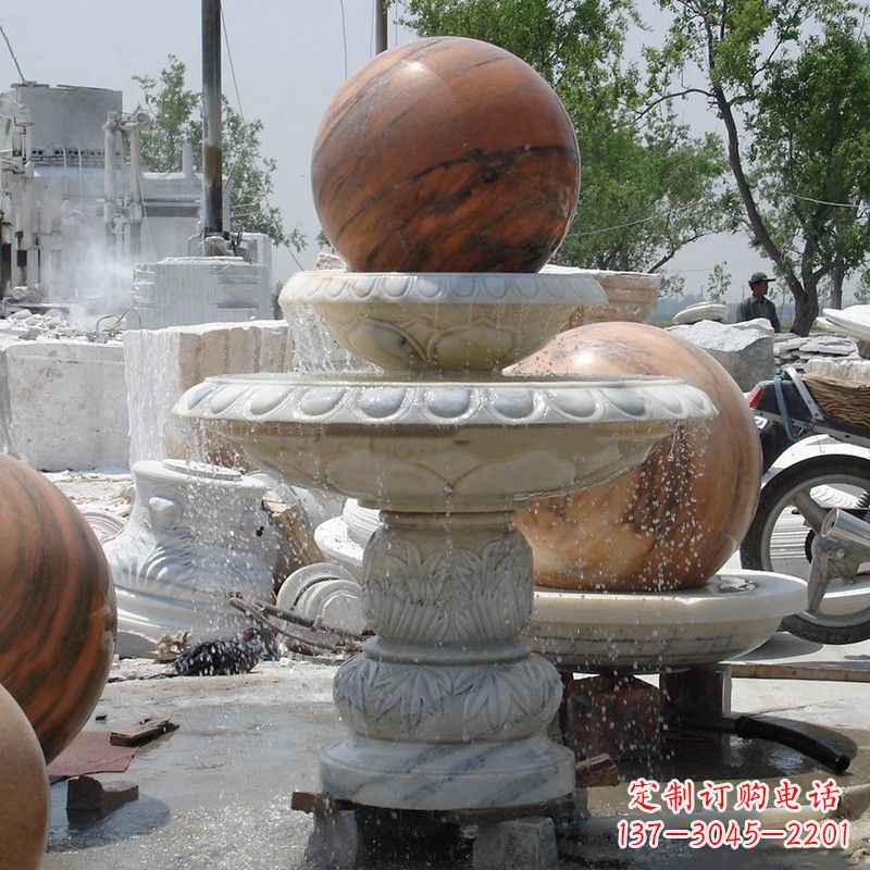 广州大理石石雕风水球精美绝伦的雕塑艺术