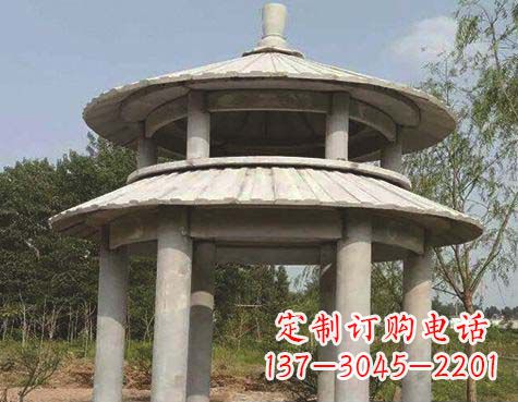 广州大理石双层圆顶凉亭石雕