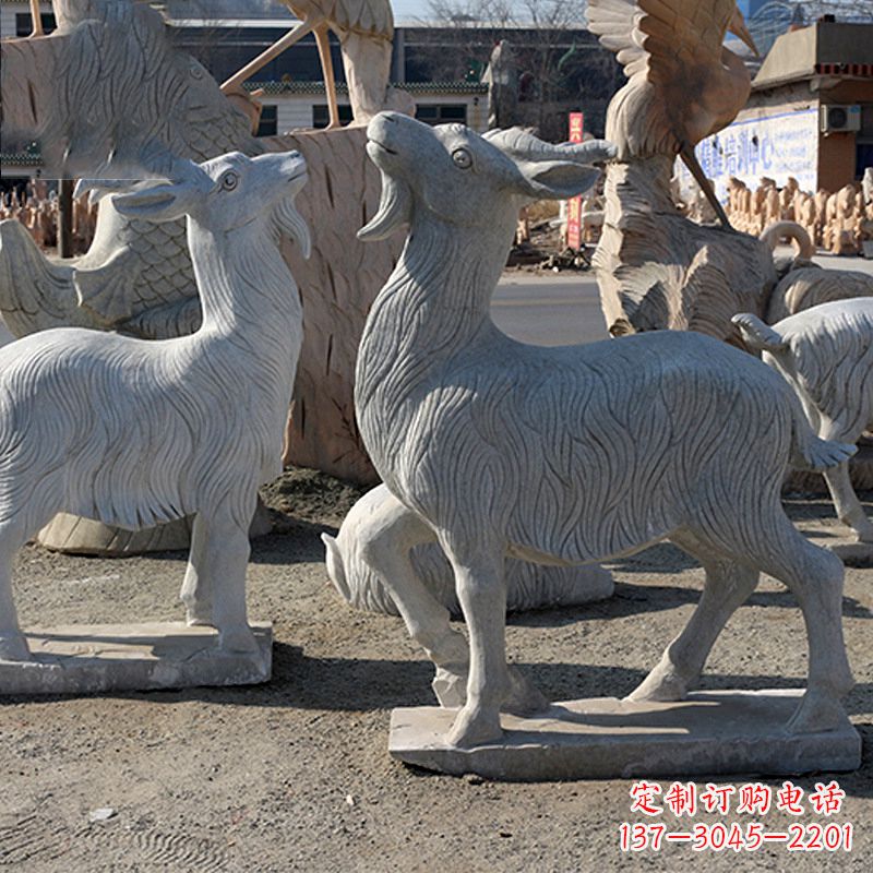 广州大理石精美羊雕塑