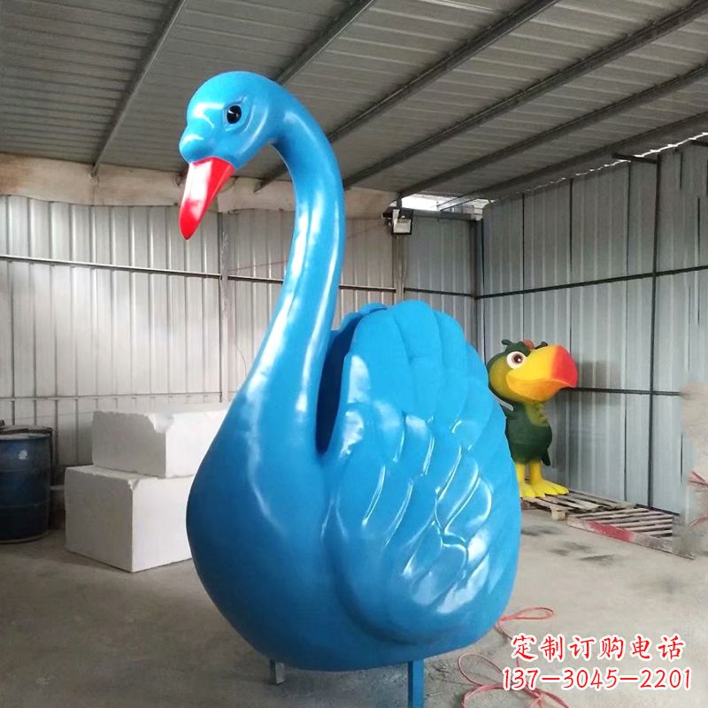广州高雅大气的彩绘天鹅雕塑