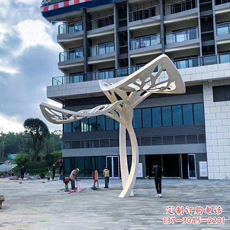 广州不锈钢抽象树叶雕塑