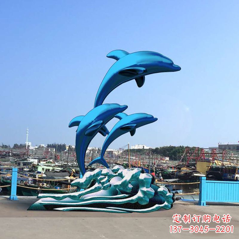 广州精美玻璃钢海豚雕塑