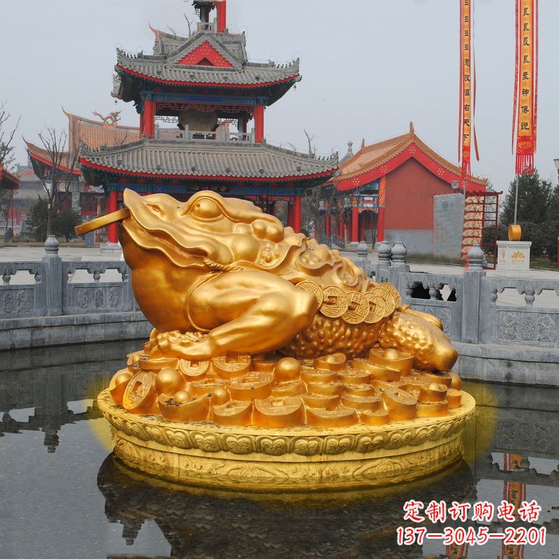 广州大型鎏金金蟾景区水景神兽动物雕塑