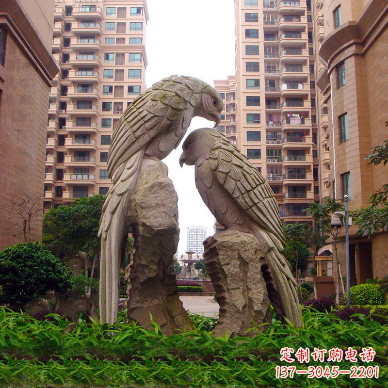 广州精美石雕鹦鹉雕塑