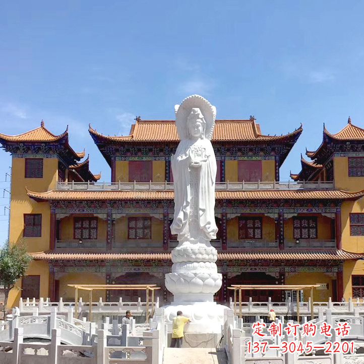 广州精美汉白玉观音石雕塑