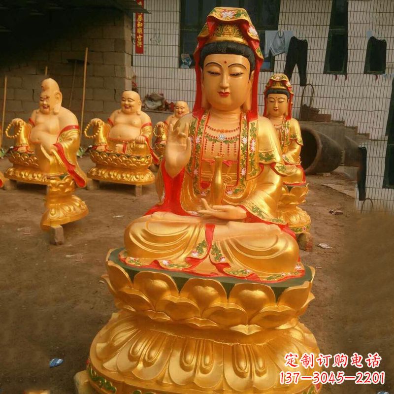 广州完美体现观音神性的铸铜观音雕塑