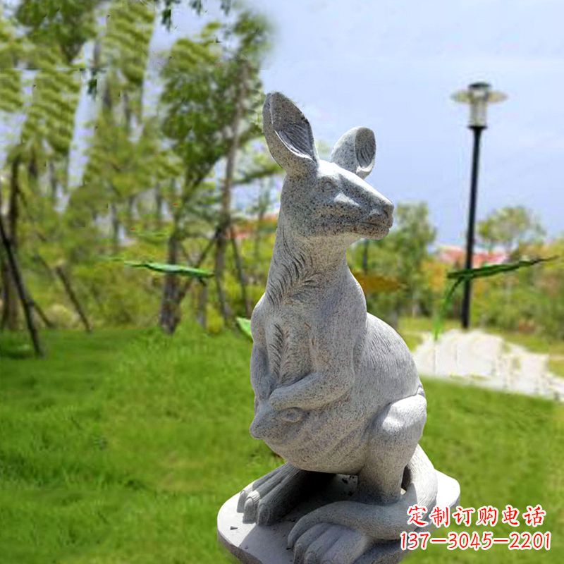 广州高品质袋鼠雕塑,精致石雕摆件