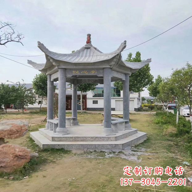 广州中领雕塑 | 六角石凉亭公园雕塑