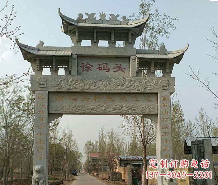 广州精美纯手工大理石牌坊雕塑