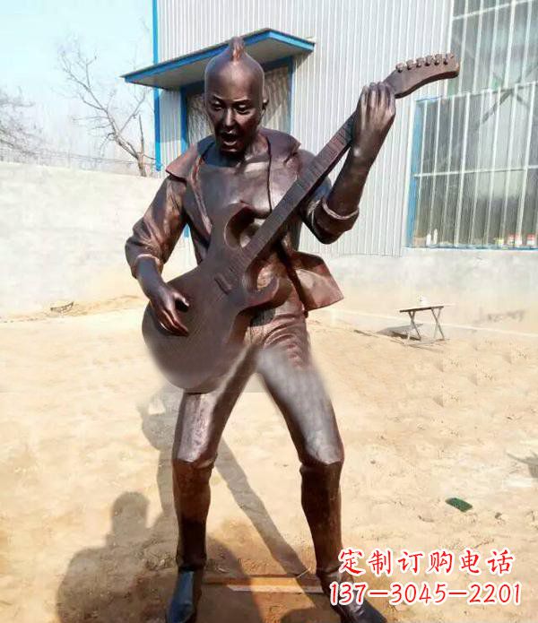 广州弹吉他公园人物铜雕