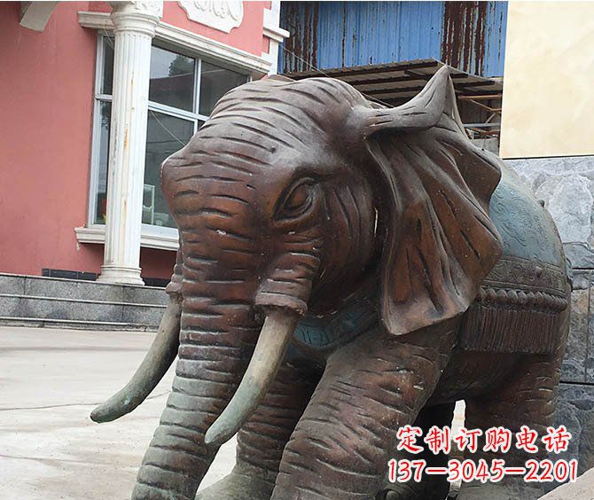 广州动物大象公园铜雕摆件