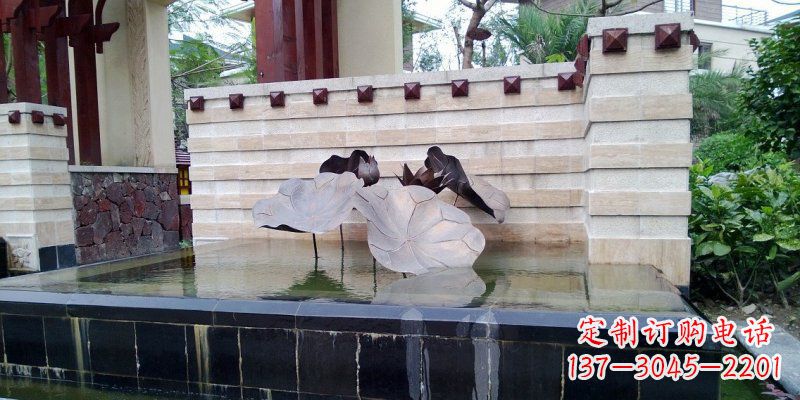 广州锻铜荷叶雕塑