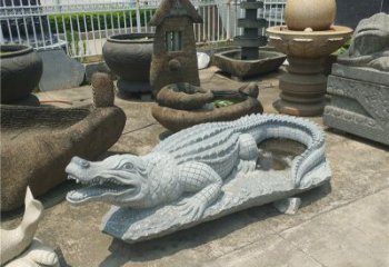 广州动物雕塑大理石鳄鱼