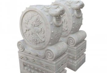 广州大理石狮子头门墩雕塑