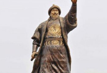 广州传承历史的风采成吉思汗铜雕