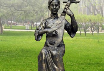 广州高质量青铜人物弹琵琶雕塑
