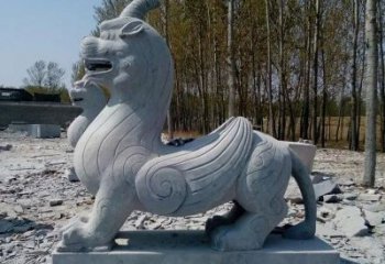 广州独角兽雕塑，神兽石雕带你穿越回古老神话中