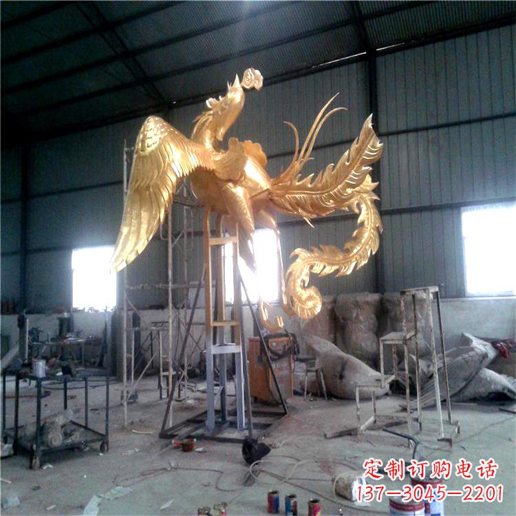 广州锻铜精美凤凰雕塑