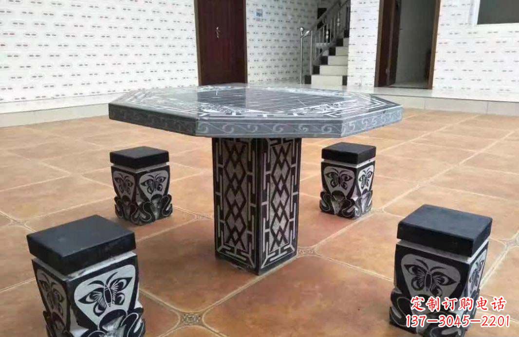 广州多边形仿古石桌凳