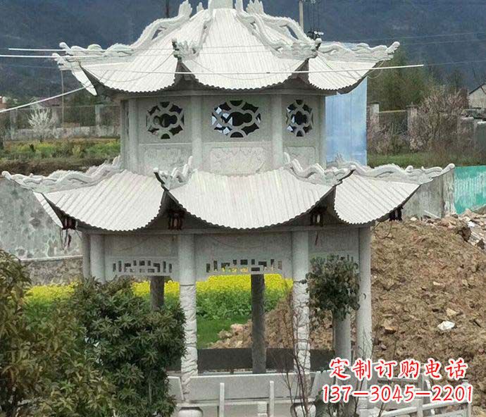 广州多层仿古凉亭石雕 (2)