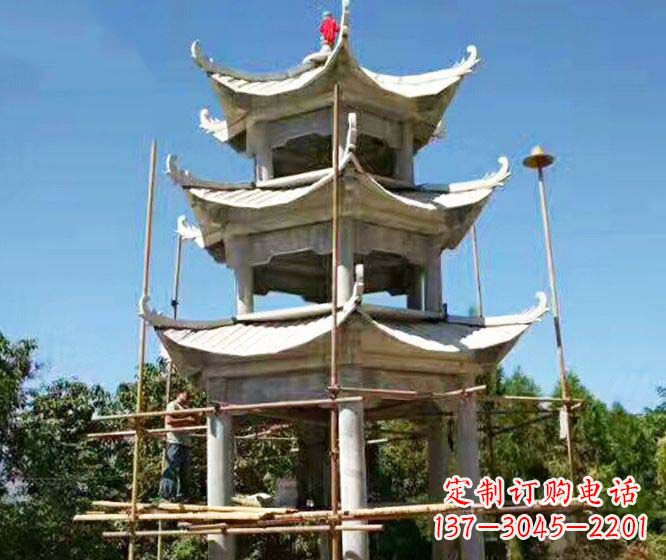 广州多层仿古凉亭石雕