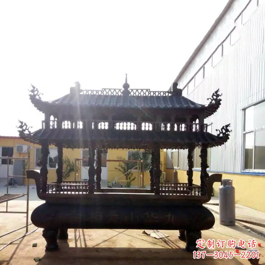 广州欣赏传统文化的多层铜香炉雕塑