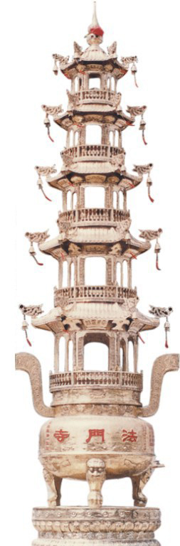 广州传统工艺艺术精品法门寺铜香炉雕塑
