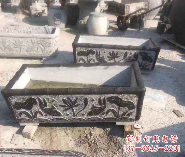 广州精美仿古石水缸雕塑