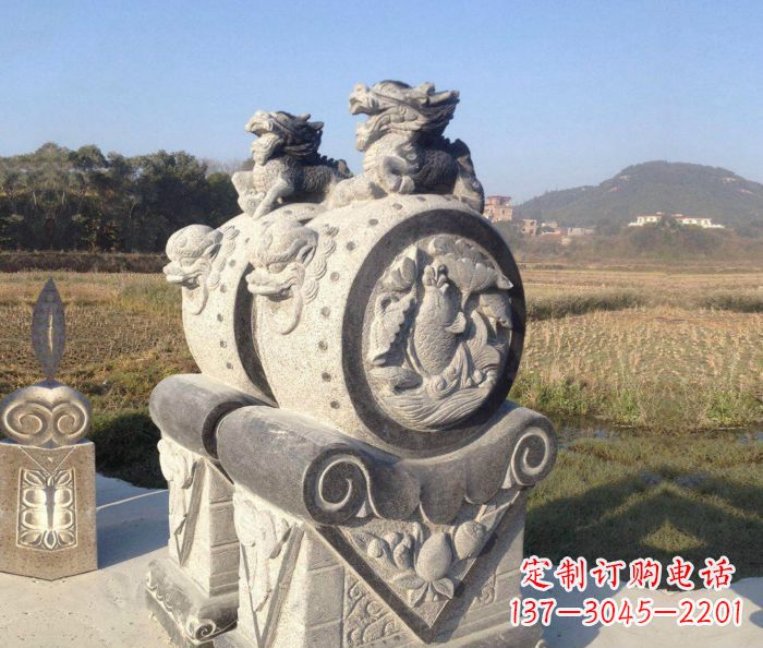 广州仿古抱鼓石门墩雕塑