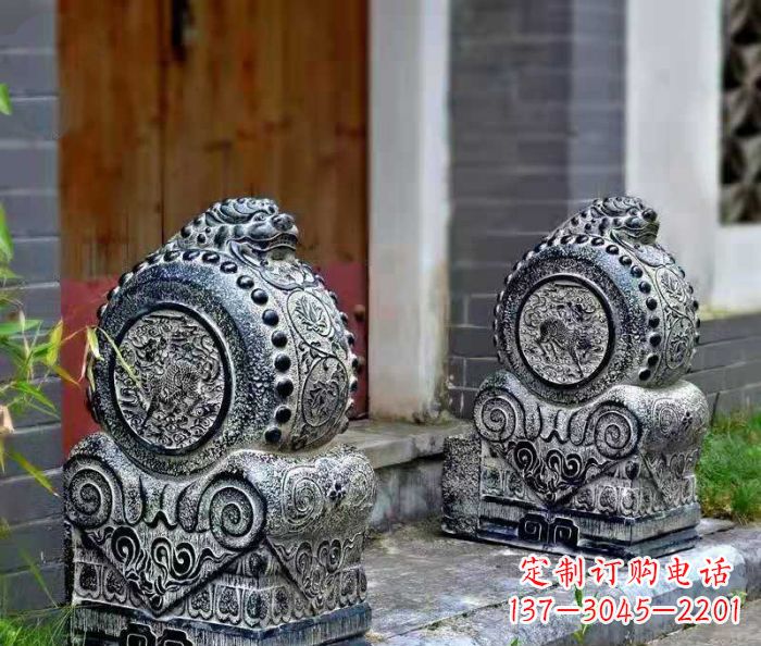 广州精美仿古抱鼓石门墩雕塑
