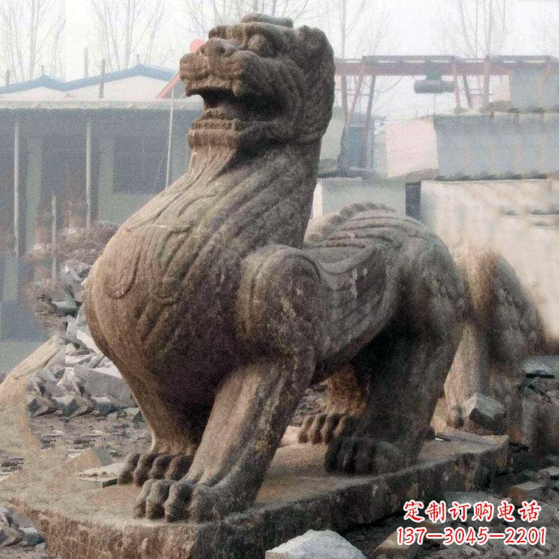 广州中领雕塑狴犴青石雕塑融入古代神话的历史文化风格