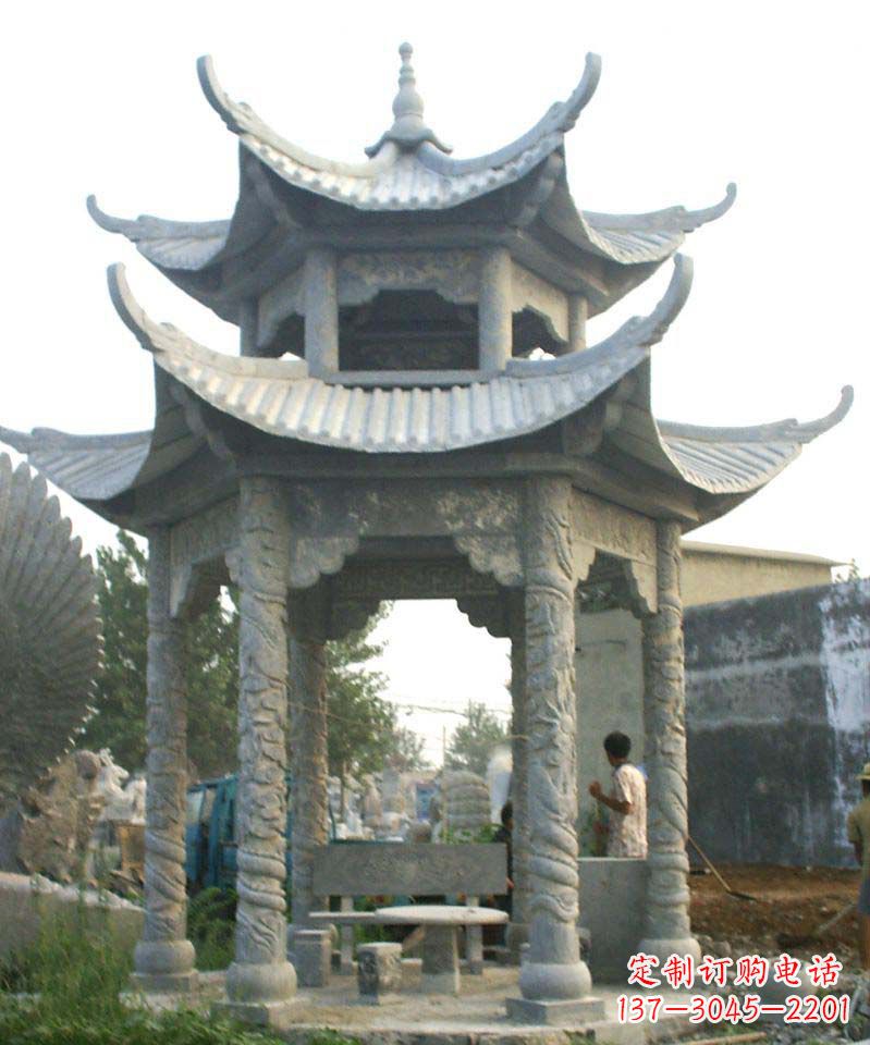 广州传统工艺石雕凉亭,精美细致,给你温馨家园