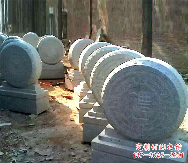 广州仿古石门墩招财抱鼓石雕