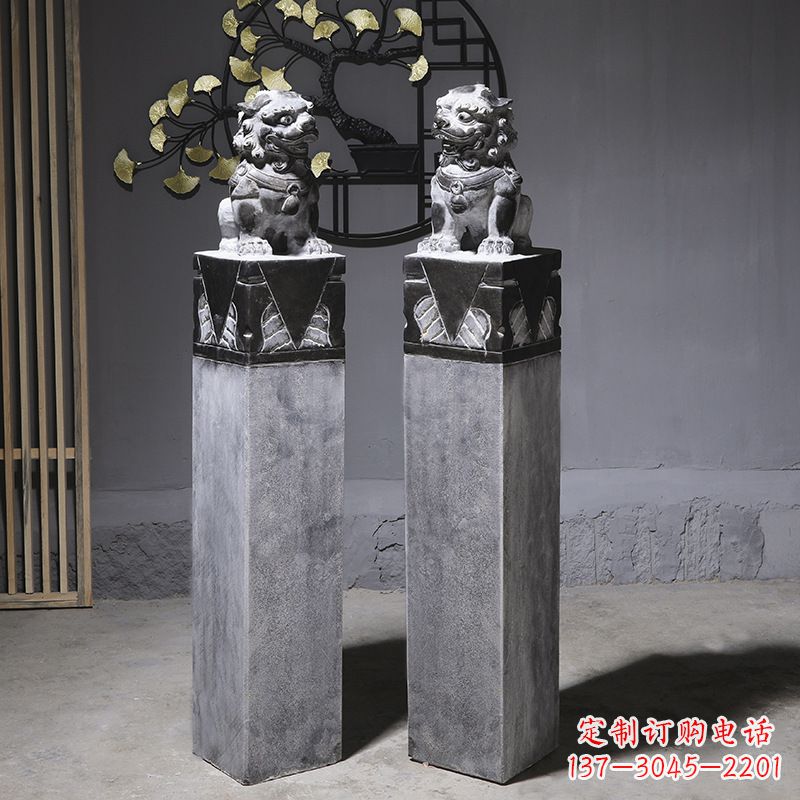广州仿古石狮子雕塑