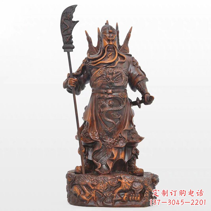 广州精美关公铜雕像，古朴高雅