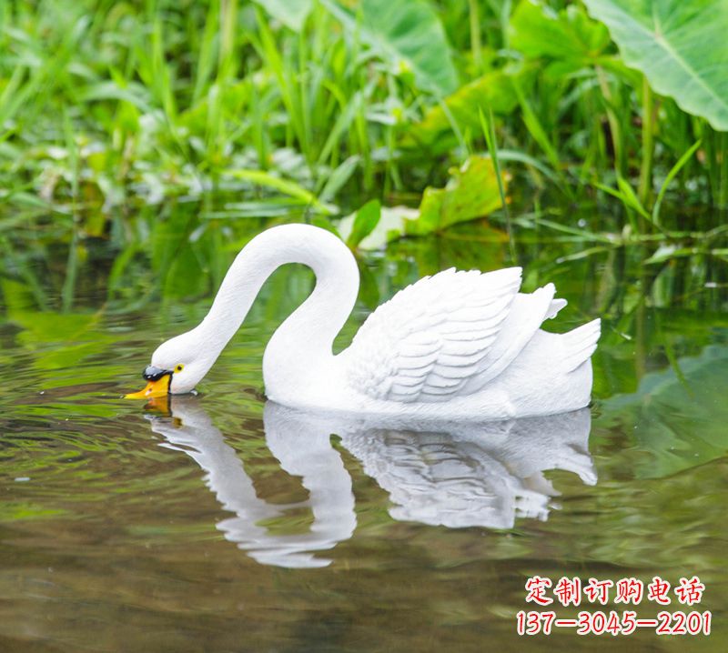 广州仿真白天鹅曲脖喝水款