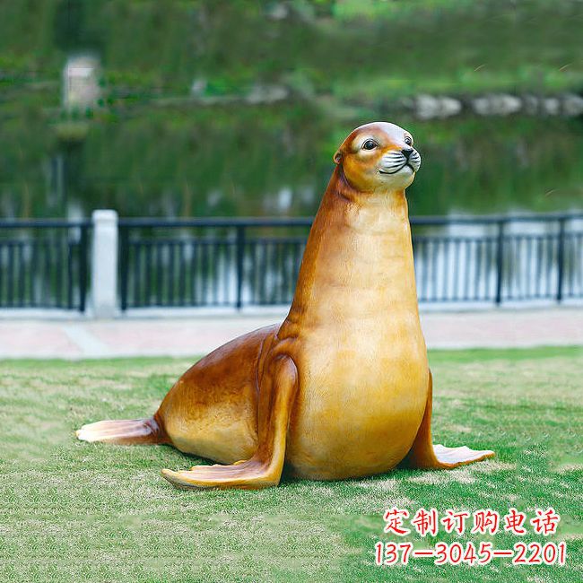 广州仿真玻璃钢海豹雕塑,活力与艺术完美结合