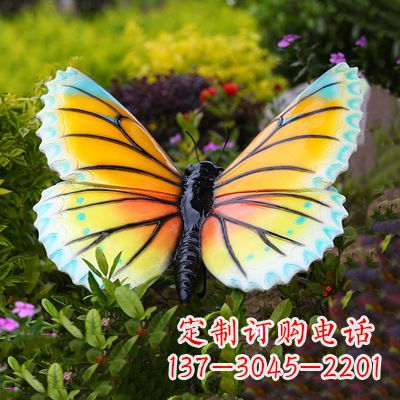 广州黄蓝色蝴蝶雕塑