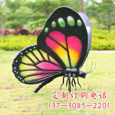 广州仿真蝴蝶_品红色款405x78x110