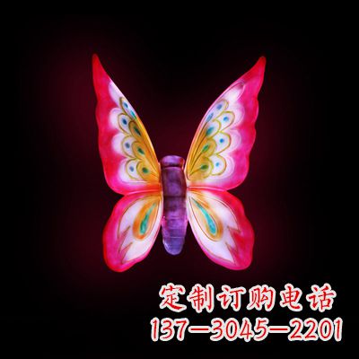 广州仿真蝴蝶_小号红色发光款37x48x20