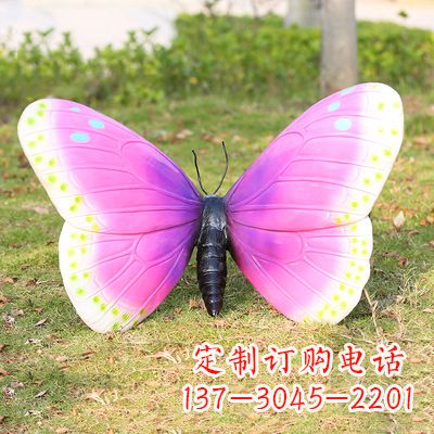 广州紫白色仿真蝴蝶雕塑
