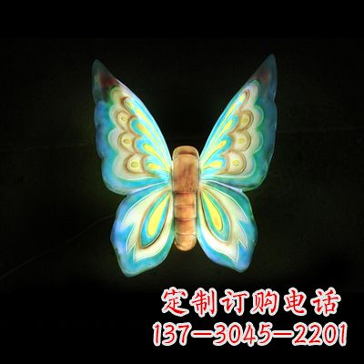 广州蓝色闪耀的夜晚——37x48x20”发光蝴蝶雕塑